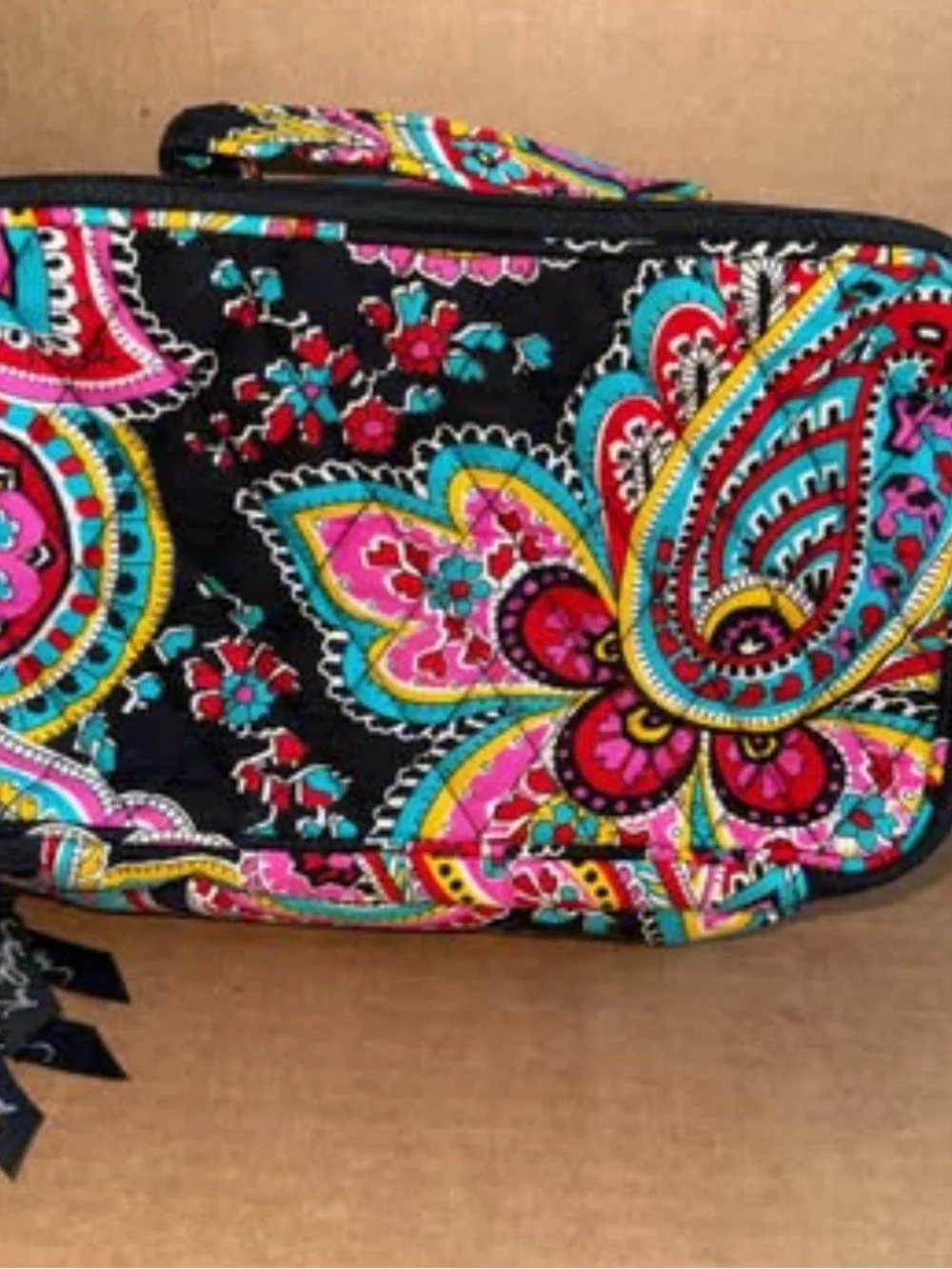 Vera Bradley Blush & Brush makeup case in the Parisian Paisley pattern 9” x 5.5”